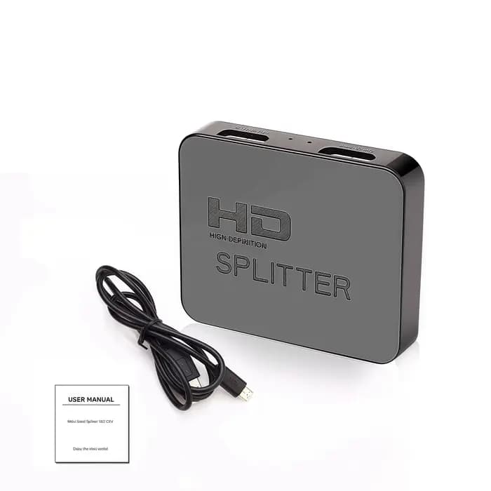 Répartiteur HDMI 1x2 4K – Distributeur vidéo 1 entrée 2 sorties pour double moniteur, PC, projecteur