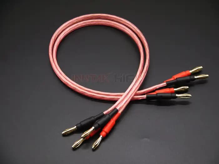 Câble HiFi banane à banane, 1 paire, pour haut-parleur Audio, 20W-300W