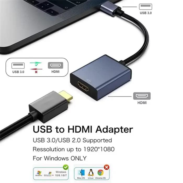 Adaptateur USB vers HDMI HD 1080P