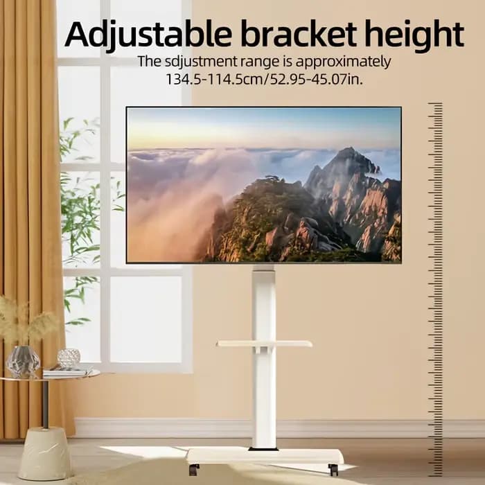 Meuble TV mobile robuste pour téléviseurs de 26 à 75 pouces – Chariot roulant avec roulettes de verrouillage