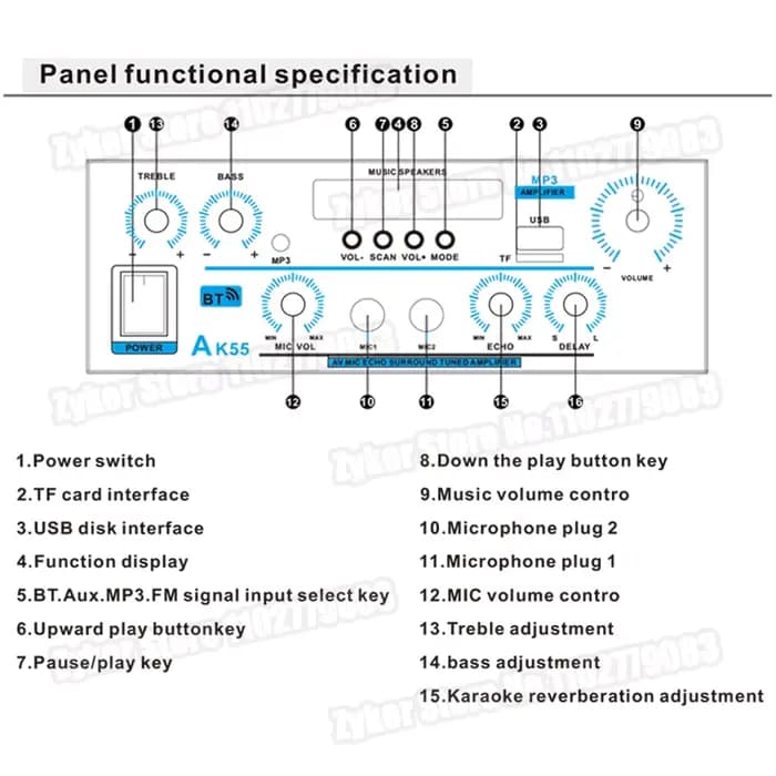 HiFi amplificateur numérique puissance maximale 90Wx2 canaux 2.0 Bluetooth Surround son ampli haut-parleur pour maison