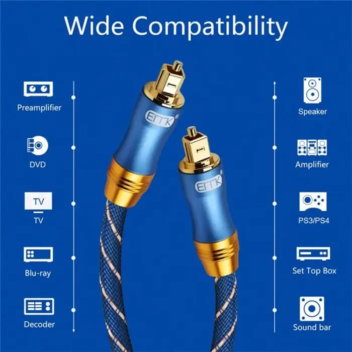 EMK 5.1 câble Audio optique numérique Toslink