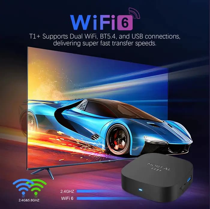 Nouvelle Box TV Android 16.0 T1+ 8K HD 2026 RK3518 Quad Core 8 Go RAM 128 Go ROM Double Wi-Fi 2.4G/5.8G Lecteur Multimédia Home Cinéma Ultra HD
