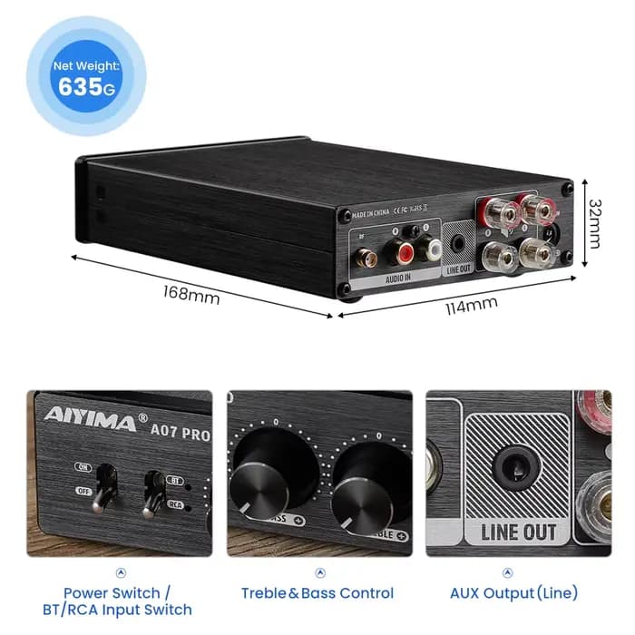 AIYIMA A07 PRO amplificateur Bluetooth Audio APTX HD TPA3255