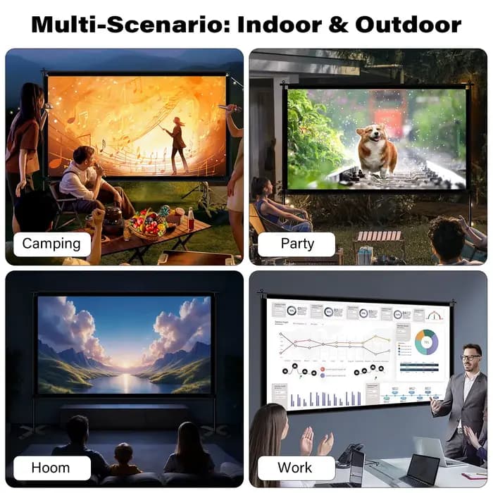Support d'écran de projecteur 16:9 4K 1080 HD