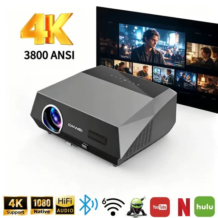 Projecteur 4K 3800 ANSI Android Smart TV avec mise au point automatique