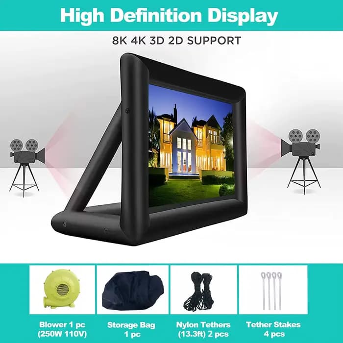 Écran de Projection gonflable commun pour cinéma maison