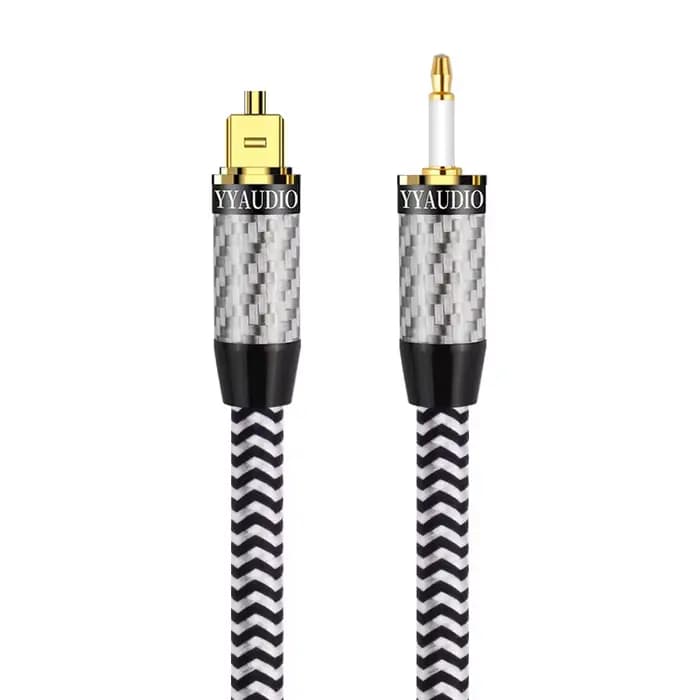 Câble audio optique numérique pour lecteur d'amplificateurs, fibre optique carrée à ronde, 3.5mm, 7.