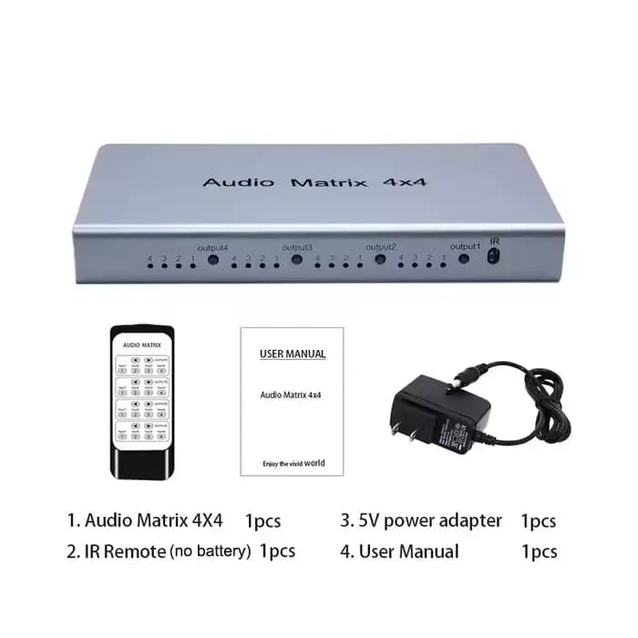 Séparateur de commutateur matriciel Audio 4x4 SPDIF/TOSLINK