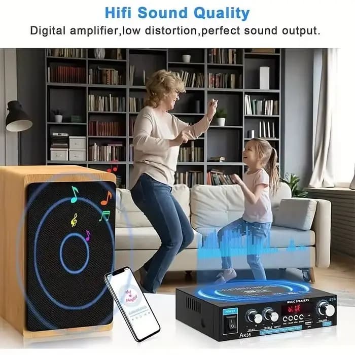 800W amplificateurs de puissance à domicile 2 canaux Bluetooth 5.0 son Surround FM USB télécommande Mini amplificateur
