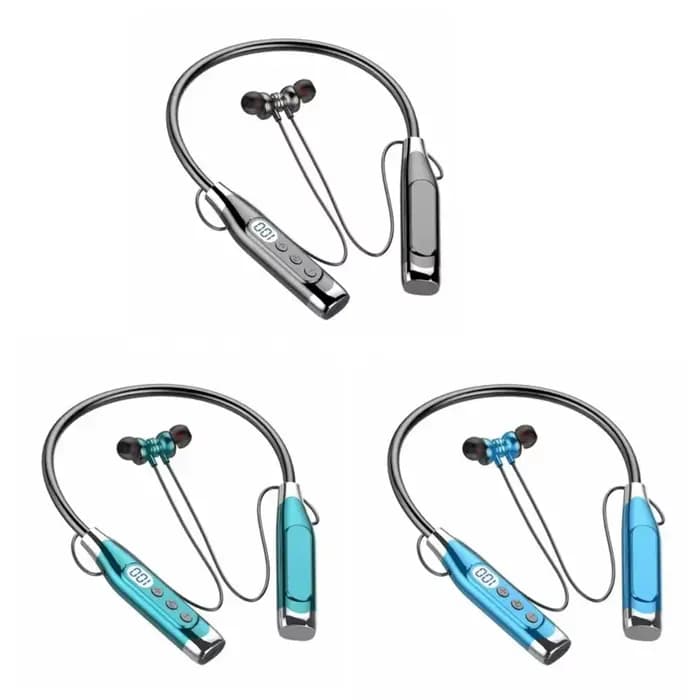 LED affichage numérique tour de cou casque monté sur le cou 3D stéréo sans fil Bluetooth écouteurs étanche Mega Bass casques de sport
