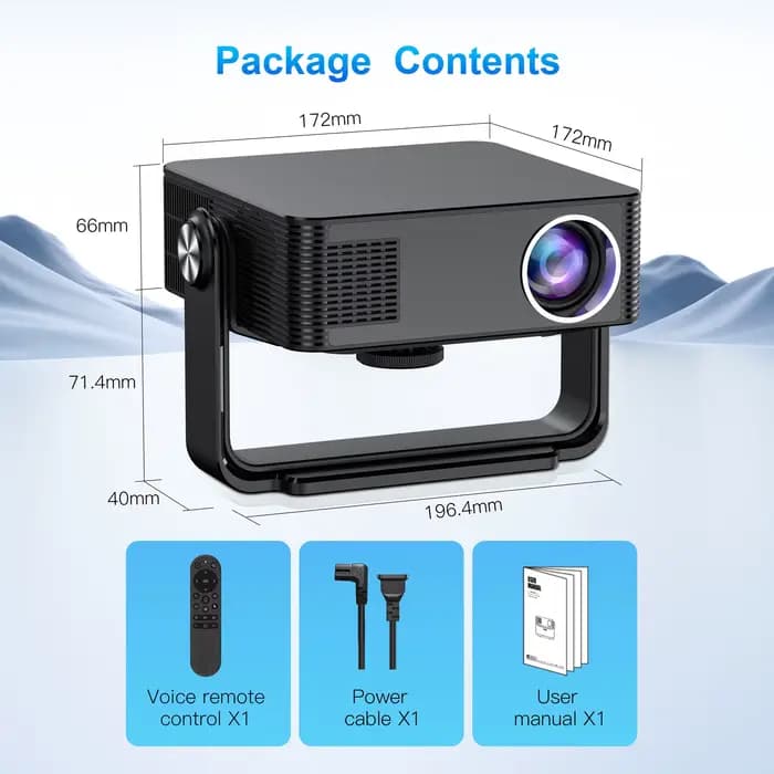 Projecteur XNANO natif 1080P Android 13 avec mise au point automatique et correction trapézoïdale 36