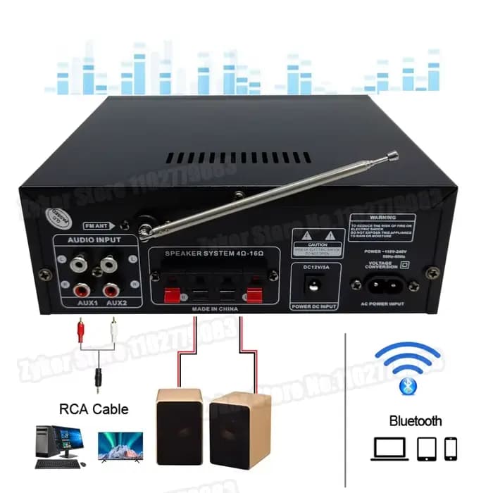 HiFi amplificateur numérique puissance maximale 90Wx2 canaux 2.0 Bluetooth Surround son ampli haut-parleur pour maison