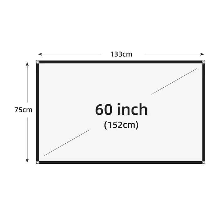 Écran de projecteur VEIDADZ blanc moins de plis 60-200 pouces écran de projection pliable portable d
