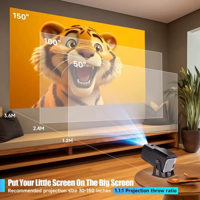 Magcubic HY320 NTV Netflix projecteur Android 13 sous licence officielle avec 1080P 500ANSI Prime vidéo YouTube WIFi BT5.2 Portable