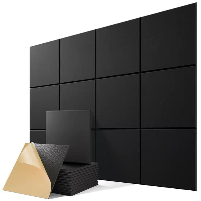Lot de 12 panneaux acoustiques autocollants 30x30x0