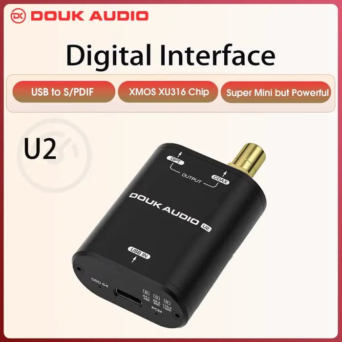 Douk Audio U2 XU316 Mini Interface Audio numérique USB vers Coaxial/optique SPDIF adaptateur DSD pou